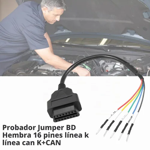 Vista 4 de YACSEJAO OBD2 - Conector hembra de 16 pines, 1 pie OBD2 a 5 pines, cable de probador de puente universal coleta DIY adaptador Mobley