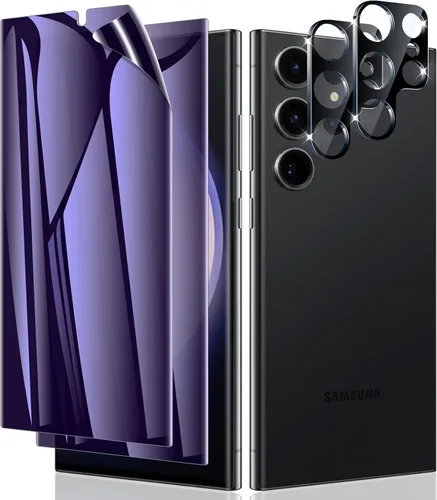 Vista 8 de LYWHL Paquete de 2 + 2 protectores de pantalla de privacidad para Samsung Galaxy S21 Ultra [compatible con identificación de huellas dactilares]