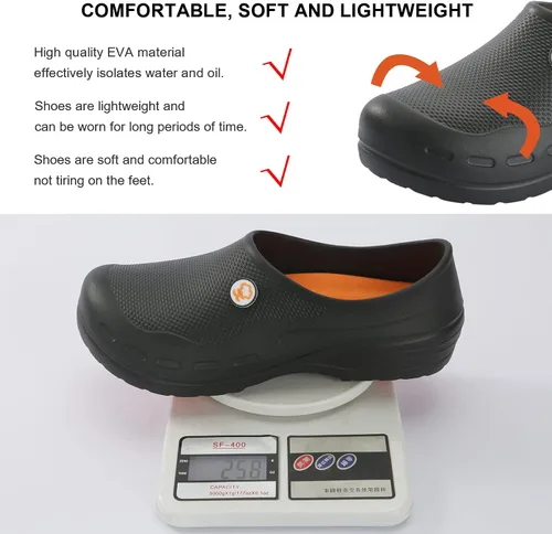 Vista 5 de Zapatos de chef unisex resistentes al aceite al agua zapatos de trabajo antideslizantes cómodos zapatos de enfermería para chefs enfermeras