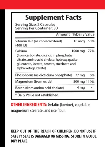Vista 2 de Suplemento de calcio y magnesio - Calcio y magnesio fósforo con vitamina D-3 y boro - Huesos saludables magnesio, calcio para mujeres, magnesio