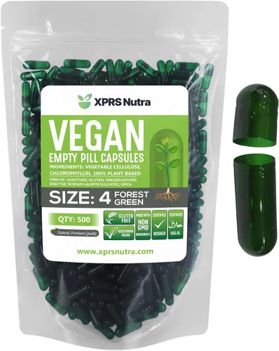 Vista 15 de XPRS Nutra Tamaño 4 Cápsulas vacías - 100 unidades de pequeñas cápsulas veganas vacías - Píldoras vegetarianas DIY para rellenar con vegetales - Agua