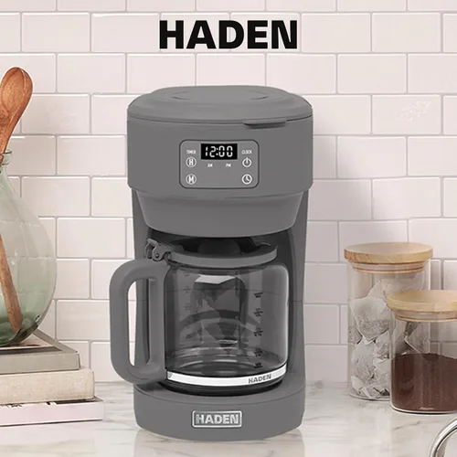 Vista 7 de Haden Chelsea - Cafetera digital de goteo de 10 tazas con jarra de vidrio, gris y cromo