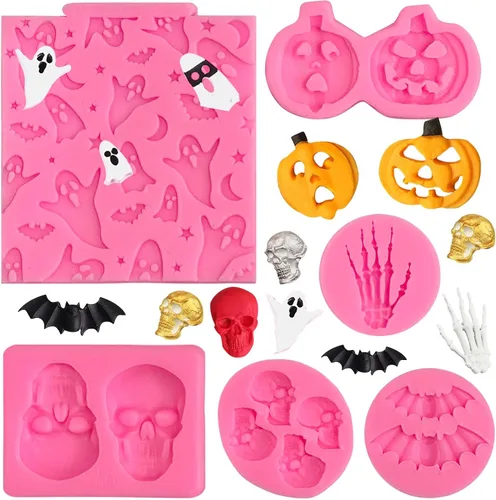Vista 10 de Rainmae 6 moldes de silicona para pastel de copo de nieve de Navidad, copos de nieve 3D, herramientas de decoración de cupcakes de invierno