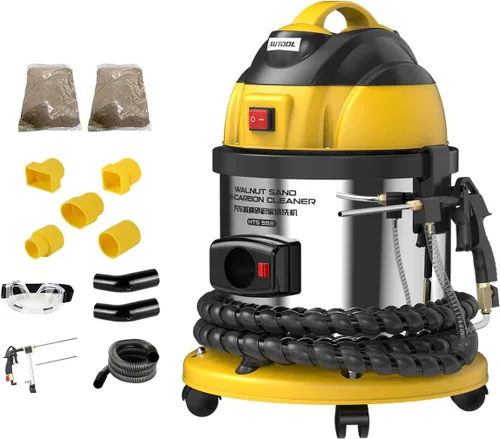 Vista 11 de AUTOOL Walnut Blaster, limpiador de válvula de admisión, kit de pistola de cáscara de nogal de 1400 W para limpieza de carbono, reciclaje de nueces