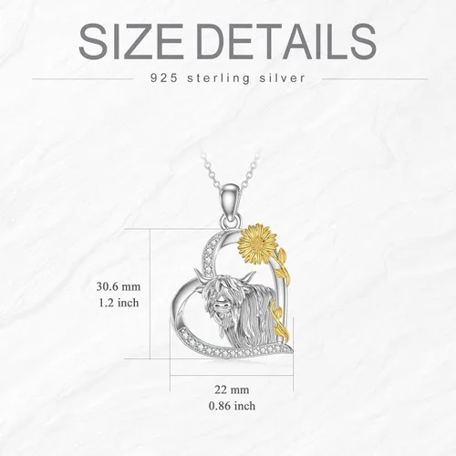 Vista 5 de Collar de plata de ley con diseño de animales, gato, perro, conejo, sirena, vaca, lobo, caballo, koala, jirafa, mariposa, libélula, murciélago