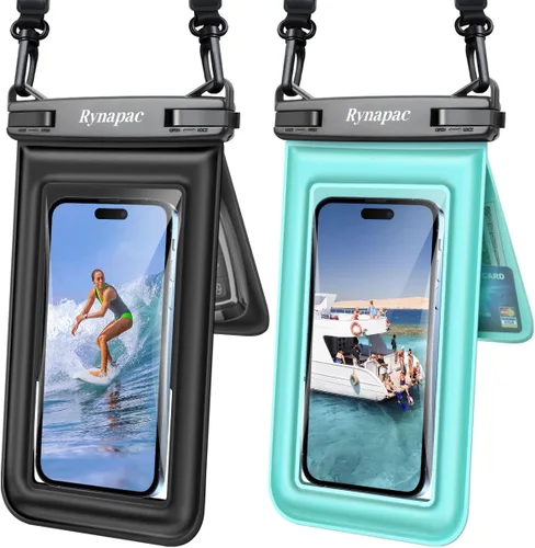 Vista 12 de [Hasta 8.5 pulgadas] Bolsa impermeable para teléfono flotante, doble bolsa impermeable con cordón para iPhone 16 15 Pro Max, Galaxy S25 S24 Ultra
