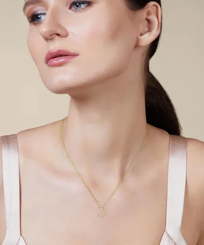 Vista 2 de 0.75 CT. T.W. Open Heart Pendant Necklace YellowRose & White Gold Plated 925 Sterling Silver Cubic Zirconia Cz Diamond Jewelry for Women