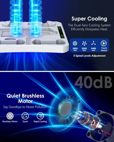 Vista 2 de for PS5 Accessories Cooling Stand, PSVR2 Charging Station - HAPAW PS VR2 Sense Controller Charging Station, Playstation VR2 Headset Headphones