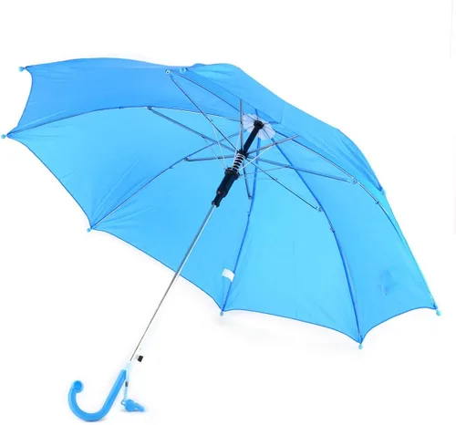 Vista 2 de BG Sombrilla ligera de color sólido para niños con silbato novedoso (azul)