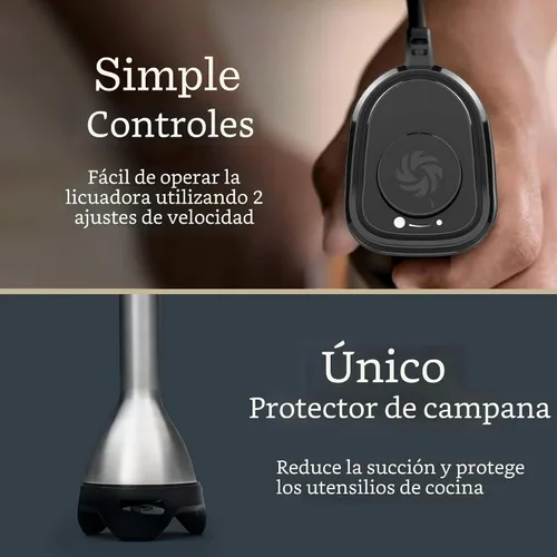 Vista 5 de Vitamix Batidora de inmersión de 2 velocidades + accesorio para batidor, batidora de mano de grado profesional con motor de 350 vatios y hoja