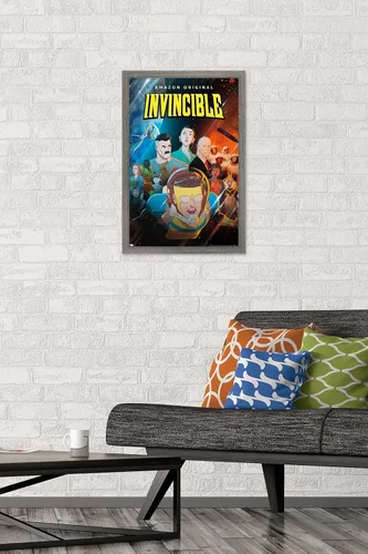 Vista 2 de Trends International Invincible - Póster de pared de una hoja, 14.72 x 22.37 pulgadas, versión enmarcada de madera de granero
