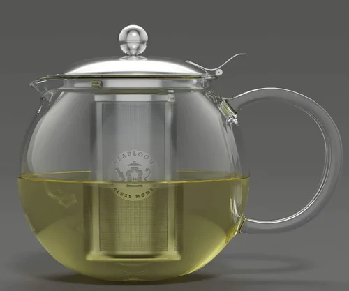 Vista 7 de Teabloom Tetera y tetera de vidrio todo en uno – Tetera de vidrio de borosilicato resistente al calor con infusor de té suelto de acero inoxidable
