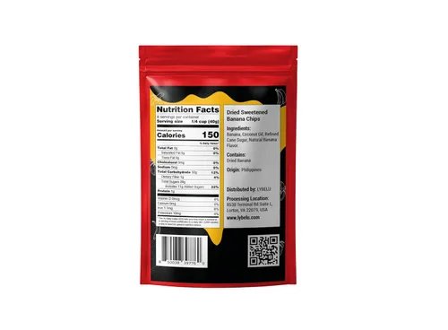 Vista 2 de Chips de plátano endulzados secos - 4oz