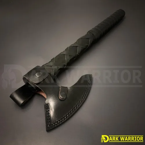 Vista 5 de [GUERRERO OSCURO] Ragnar Lothbrok Hacha vikinga Hacha vikinga de acero al carbono forjado a mano Hacha de camping Hacha Berserker Hacha, hacha