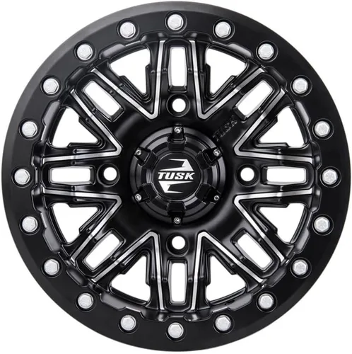Vista 6 de Rueda 4/156 Tusk Nebo Beadlock 14x7 4.0 + 3.0 mecanizada/negra para POLARIS Scrambler XP 850 HO 2013-2021