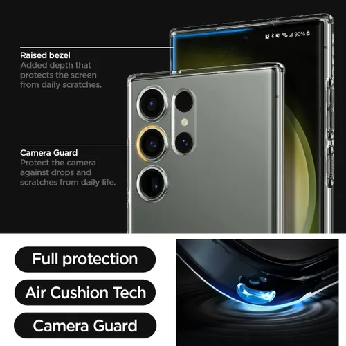 Vista 5 de Spigen Cristal líquido diseñado para Galaxy S23 Ultra (2023) [protección de grado militar] - Cristal transparente