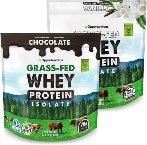 Vista 14 de Proteína de suero de chocolate en polvo, aislado de suero alimentado con pasto + cacao orgánico + azúcar real + sal del Himalaya, delicioso sabor