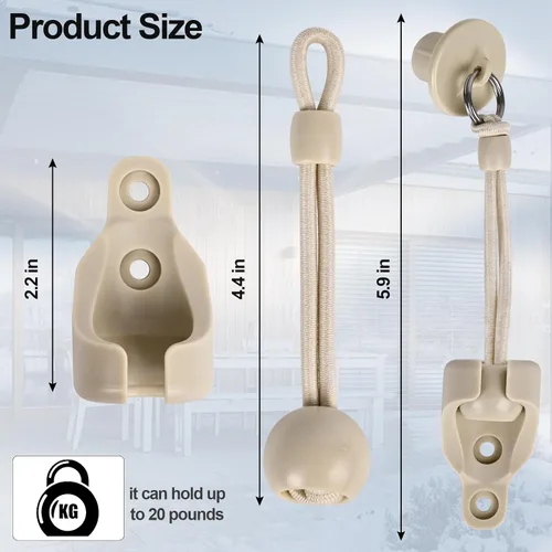 Vista 4 de Paquete de 3 tapas universales con anillo de tracción, piezas de repuesto para persianas enrollables para exteriores e interiores (beige)