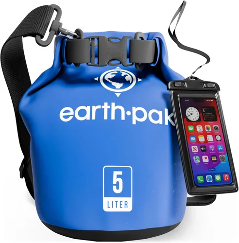 Vista 38 de Earth Pak Bolsa Seca Impermeable - Mochila Impermeable de Cierre Enrollable Superior Mantiene el Equipo Seco para Kayak con Funda Impermeable