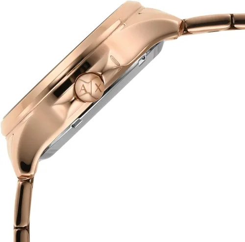 Vista 5 de Armani Exchange - Reloj de vestir de acero inoxidable con tres manos para mujer, Oro rosa automático, Reloj automático