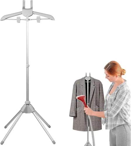 Vista 8 de Soporte de vapor de hierro, aleación de aluminio ajustable, soporte de vapor de ropa de mano para planchar en casa (negro)