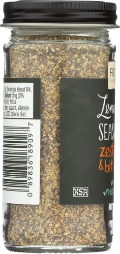 Vista 6 de Frontier Seasoning Blends, pimienta de limón sin sal, botella de 2.08 onzas