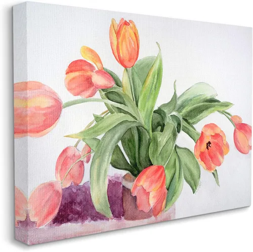 Vista 7 de Stupell Industries Placa de pared con diseño de tulipanes rojos y naranjas bailando sobre blanco, diseño de Melissa Hyatt LLC, 13 x 19 pulgadas