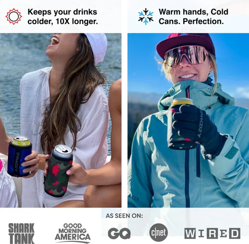 Vista 5 de PHOOZY Enfriador de latas aislado para latas delgadas de 12 oz - El aislamiento patentado de la NASA mantiene las bebidas frías 10 veces más tiempo
