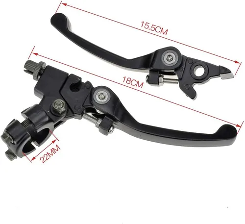 Vista 5 de HIAORS Palanca de freno de embrague cromada negra para manillar de 22mm 7/8 pulgada 110cc 125cc 140cc TTR 125cc SSR Xmotos Apollo 125 Pit Dirt Bike
