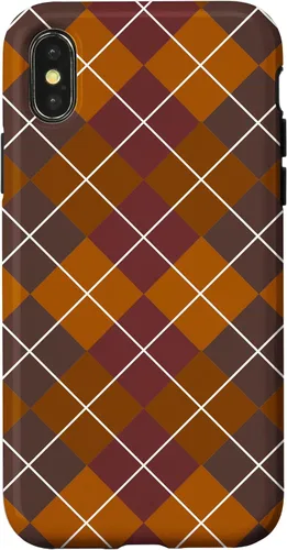 Vista 5 de iPhone 16 lindo tartán marrón cuadros para niñas escocesas y otoño otoño caso