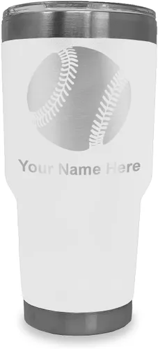 Vista 10 de LaserGram Vaso personalizado de 20 onzas, pelota de béisbol (verde camuflado)