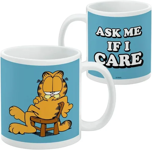 Vista 2 de Garfield - Taza de café de cerámica con texto en inglés «Ask Me If I Care», tazas de regalo novedosas para café, té y bebidas calientes, 11 onzas