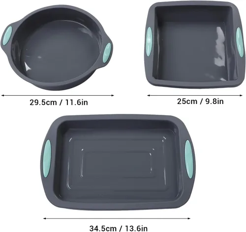 Vista 7 de 3 moldes de silicona para pan, juego de utensilios de silicona para hornear antiadherentes, resistentes al calor, utensilios para hornear y horno