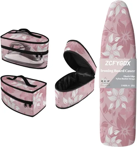 Vista 24 de Juego de funda para tabla de planchar 2 en 1 con correas de nailon y funda de hierro, funda protectora resistente a las manchas de 15 x 48 pulgadas