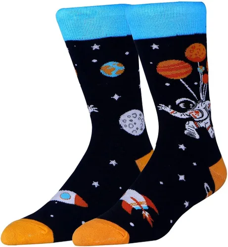 Vista 5 de Calcetines de algodón divertidos y acogedores para hombre, calcetines de algodón novedosos para hombre, talla 7-12