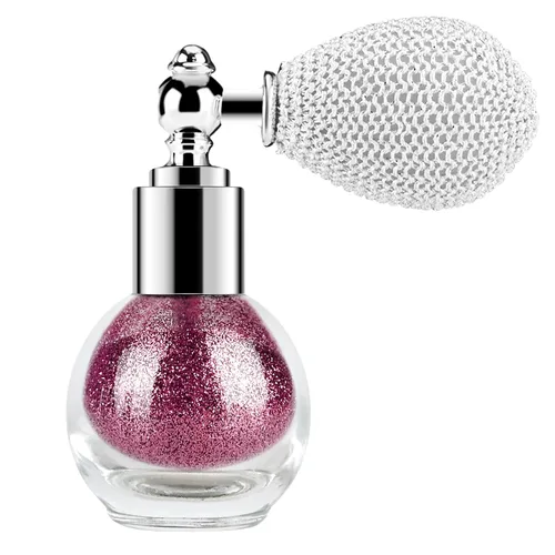 Vista 9 de KYDA Spray en polvo iluminador, spray de purpurina de alto brillo, maquillaje en polvo brillante, para cosméticos con purpurina facial y corporal