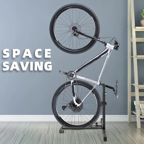 Vista 10 de Soporte de Bicicleta, Estante Vertical para Bicicletas en el Garaje, Estante que Ahorra Espacio con Ajuste para Garaje y Apartamento, Almacenamiento