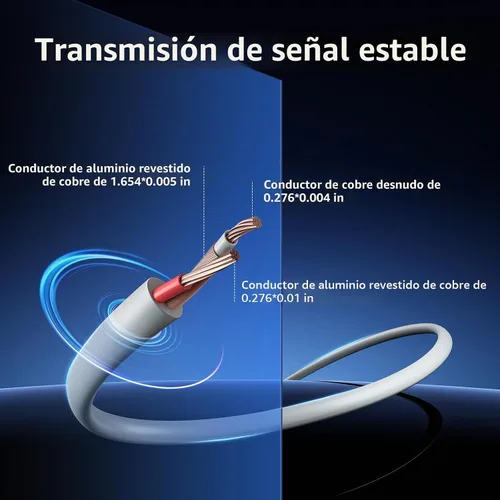 Vista 2 de ANNKE 30M/100ft BNC Cable for CCTV Analog Wired Security Camera, White