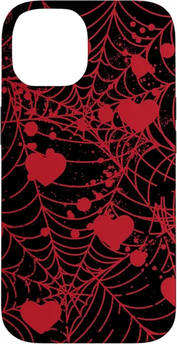Vista 4 de Spiderweb Valentine's Day Hearts Gothic Goth Black Fairycore Case for iPhone 17
