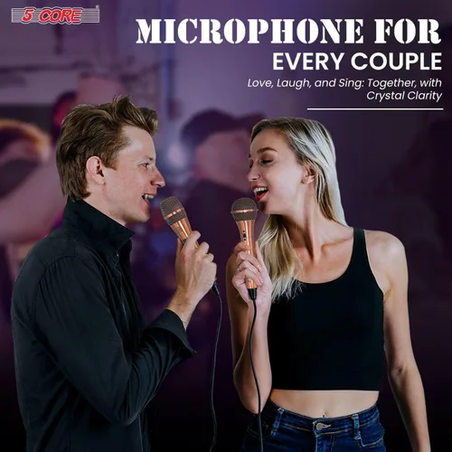 Vista 6 de 5 CORE Par de micrófonos dinámicos cardioides XLR unidireccionales con cable con filtro pop integrado con alta ganancia de frecuencia amplia