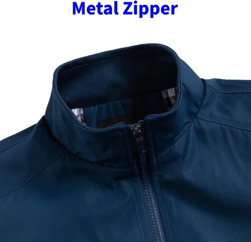 Vista 3 de TLZC Chaqueta casual para hombre, cortavientos para exteriores, ligera, softshell