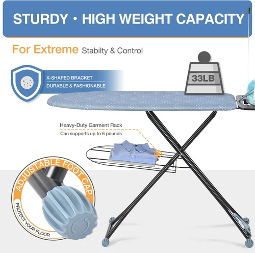 Vista 4 de APEXCHASER Tabla de planchar, soporte de hierro con arnés de silicona para planchas, ahorro de espacio, funda extra gruesa resistente al calor