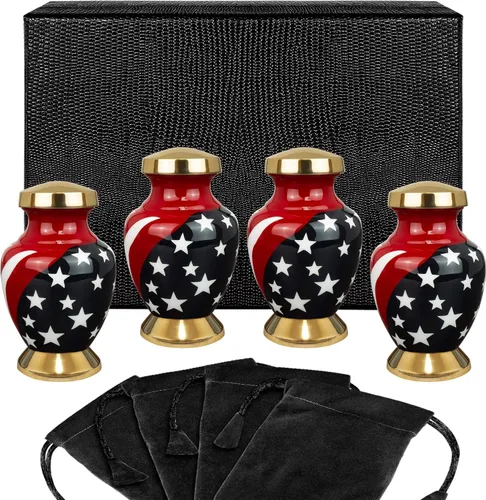 Vista 15 de Trupoint Memorials Urnas de cremación para cenizas humanas, urna de entierro decorativa militar y patriótica para veteranos hombres y mujeres