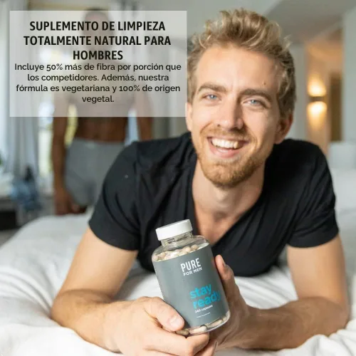 Vista 7 de Pure for Men - Suplemento original de fibra para limpieza vegana - Fórmula patentada comprobada, 1, 1