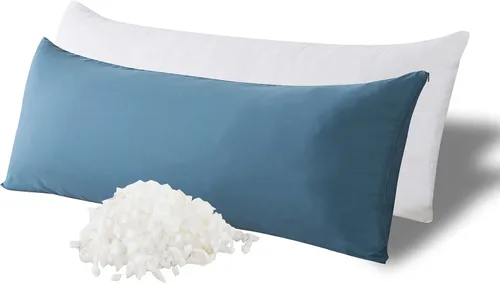 Vista 32 de WhatsBedding Almohada corporal de espuma viscoelástica con funda de algodón transpirable con cremallera, almohada de cuerpo completo para adultos