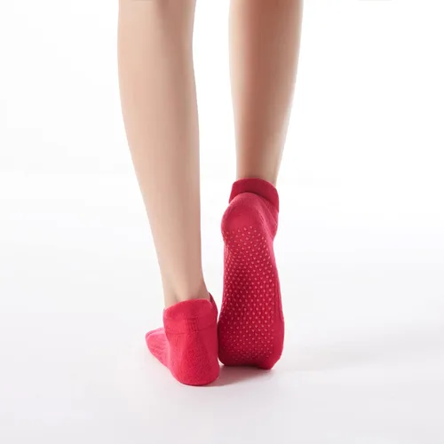 Vista 31 de Calcetines de yoga con dedos de pilates con empuñaduras para mujer, antideslizantes, acolchados, florales, calcetines tobilleros para baile de ballet