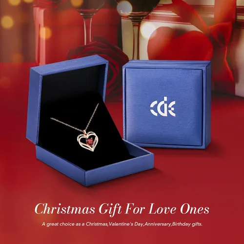 Vista 60 de CDE Collares de piedra natal para mujer, plata de ley 925, collar con colgante de corazón para siempre, Navidad, cumpleaños, aniversario, día de San