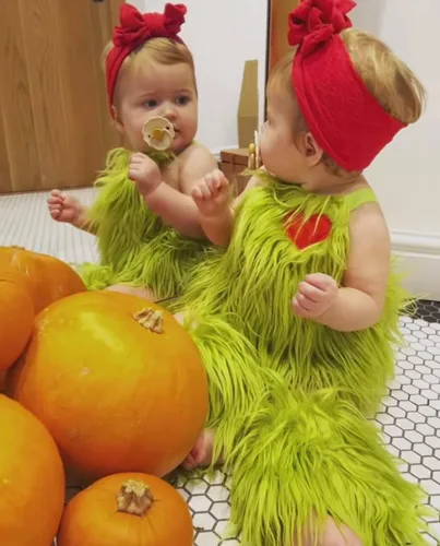 Vista 4 de oneflow Newborn Toddler Baby Girl Boy Halloween Pumpkin Costumes Cute Hooded Romper Jumpsuit Outfit Clothes