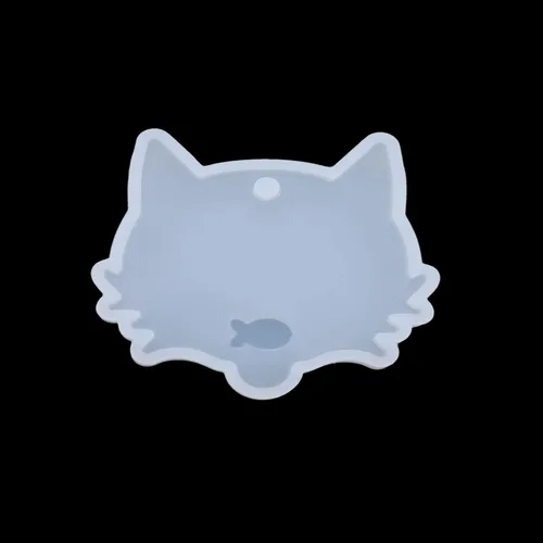 Vista 8 de Linda etiqueta colgante de gato y perro, molde de silicona, colgantes de animales, moldes de resina epoxi para bricolaje, exposición UV, Gato TR