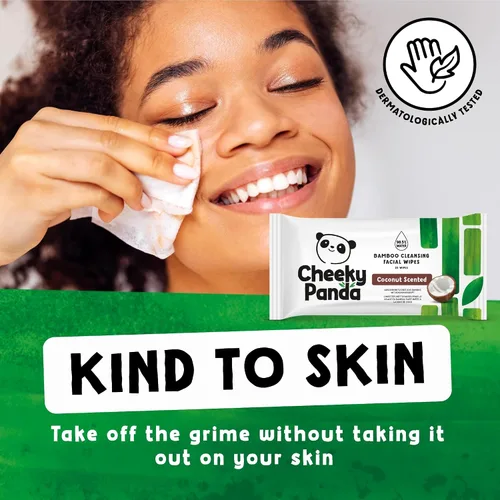 Vista 3 de The Cheeky Panda Paquete a granel de toallitas húmedas de limpieza facial 24 paquetes de 25 toallitas desmaquillantes desechables perfumadas